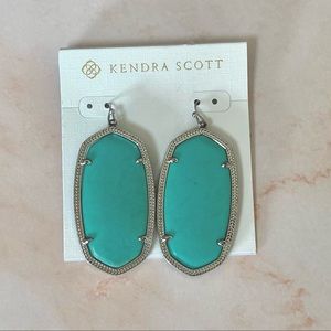 Kendra Scott Silver Danielle Earrings in Teal Magnesite